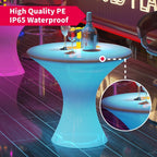 Tavolo da cocktail a LED Mixoy con colori cangianti, tavolo da vino luminoso ricaricabile, tavolo da pub senza fili, arredamento per la casa, patio, piscina