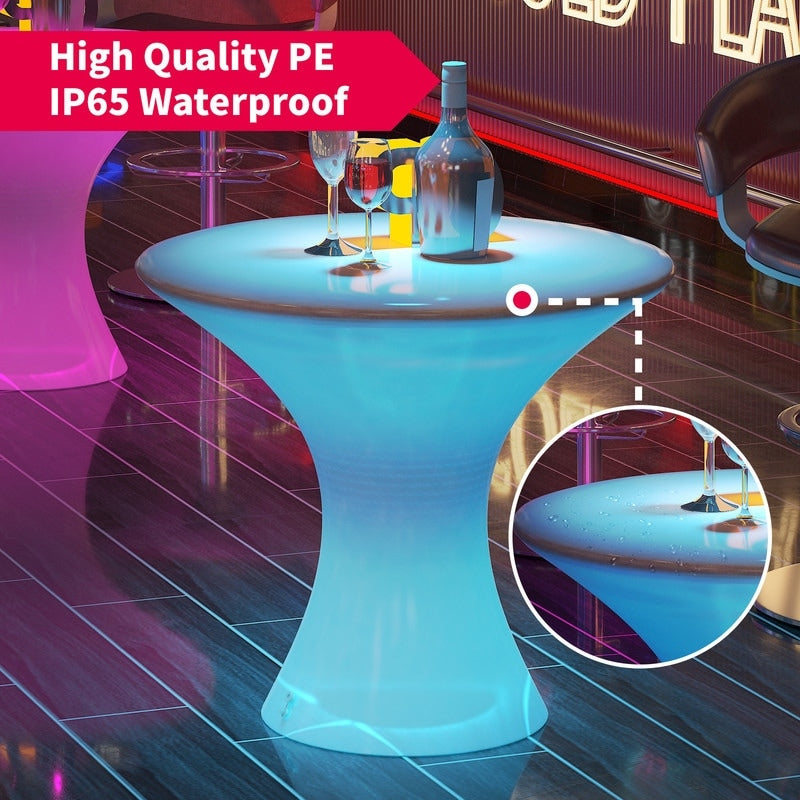 Tavolo da cocktail a LED Mixoy con colori cangianti, tavolo da vino luminoso ricaricabile, tavolo da pub senza fili, arredamento per la casa, patio, piscina