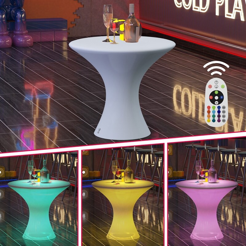 Tavolo da cocktail a LED Mixoy con colori cangianti, tavolo da vino luminoso ricaricabile, tavolo da pub senza fili, arredamento per la casa, patio, piscina