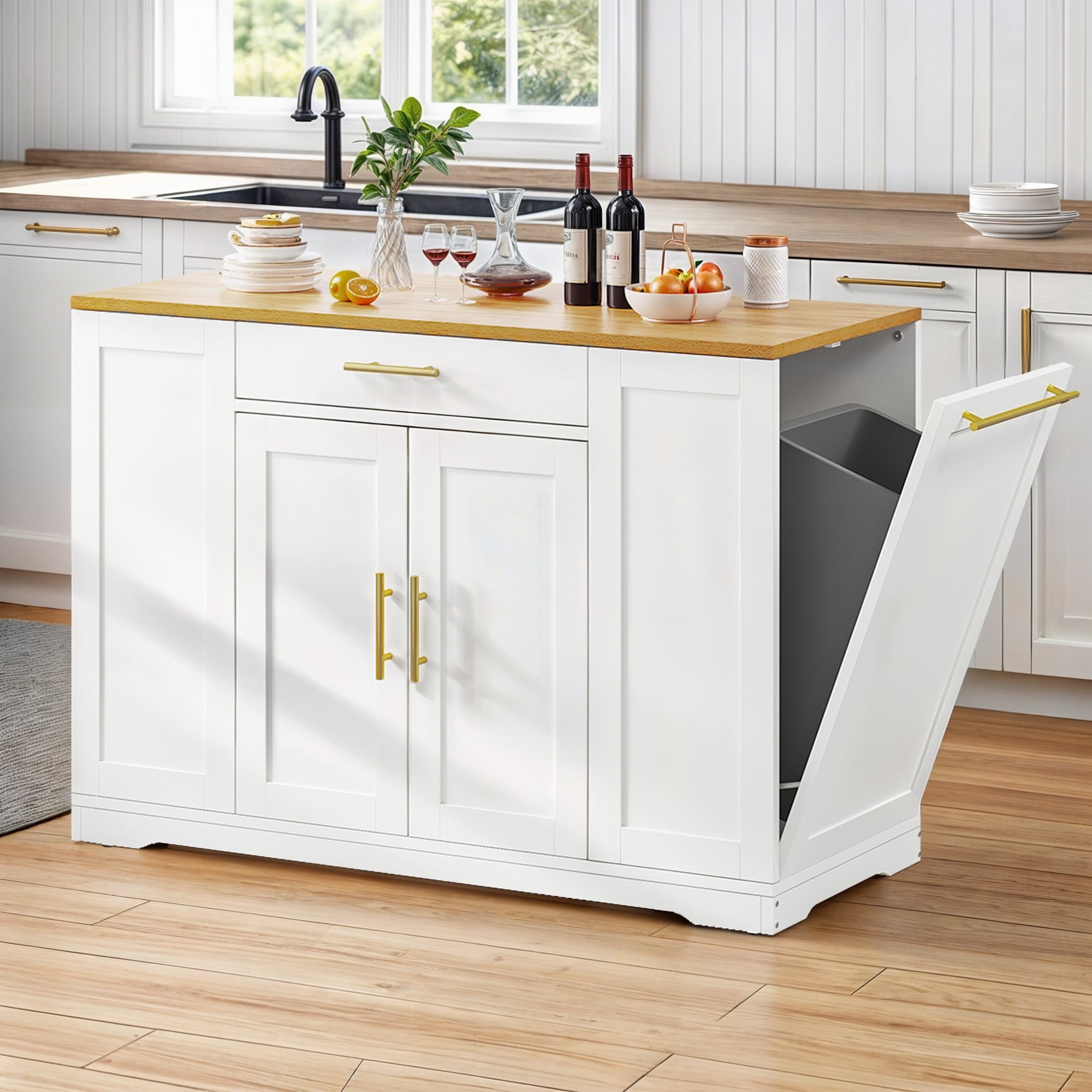 Carrello da cucina portatile con isola mobile da cucina Moasis da 53 pollici