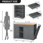 Carrello da cucina portatile con isola mobile da cucina Moasis da 53 pollici