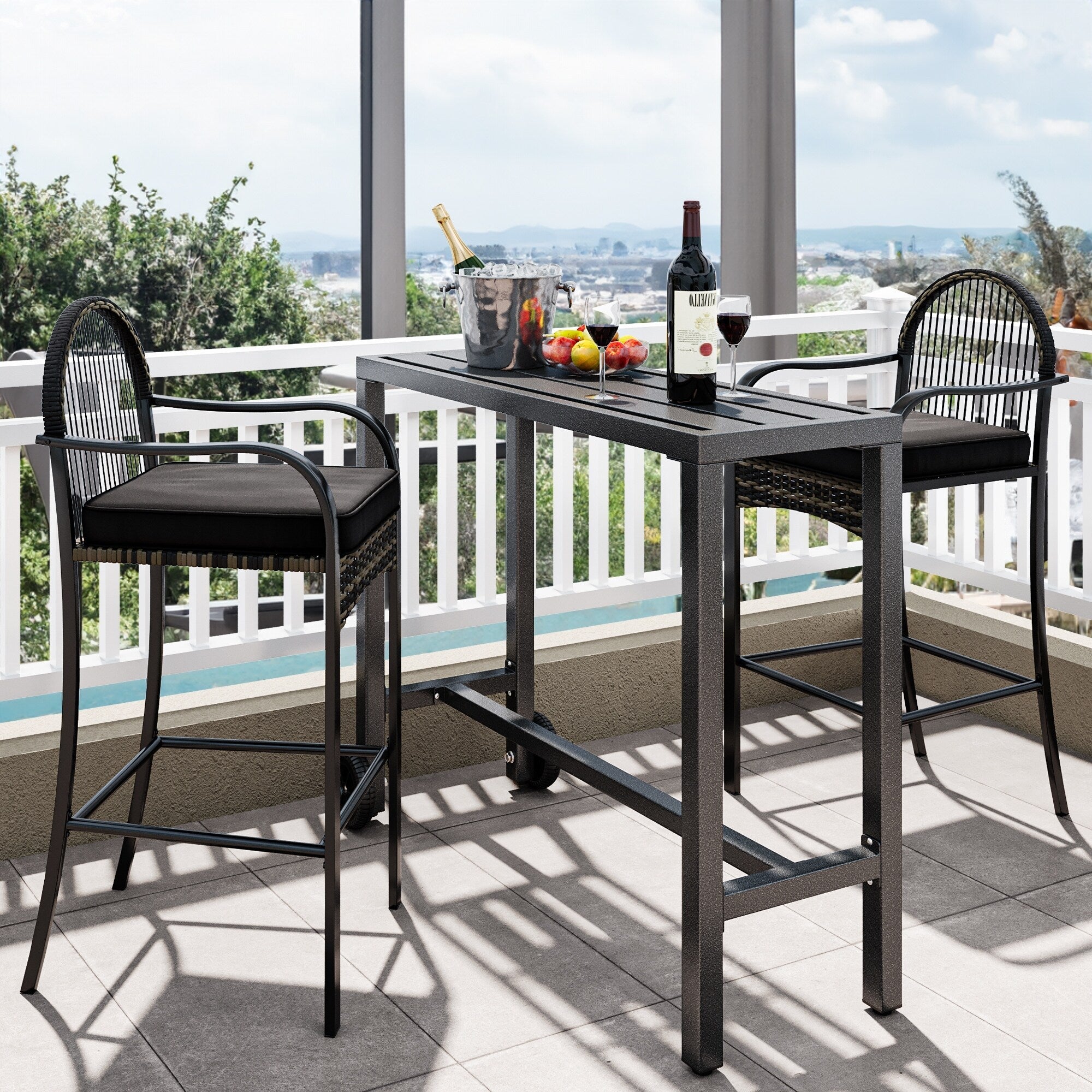 Tavolo da bar con ruote Moasis Patio in metallo