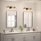Applique da parete moderne da bagno a 3/4 luci dimmerabili con paralume in vetro