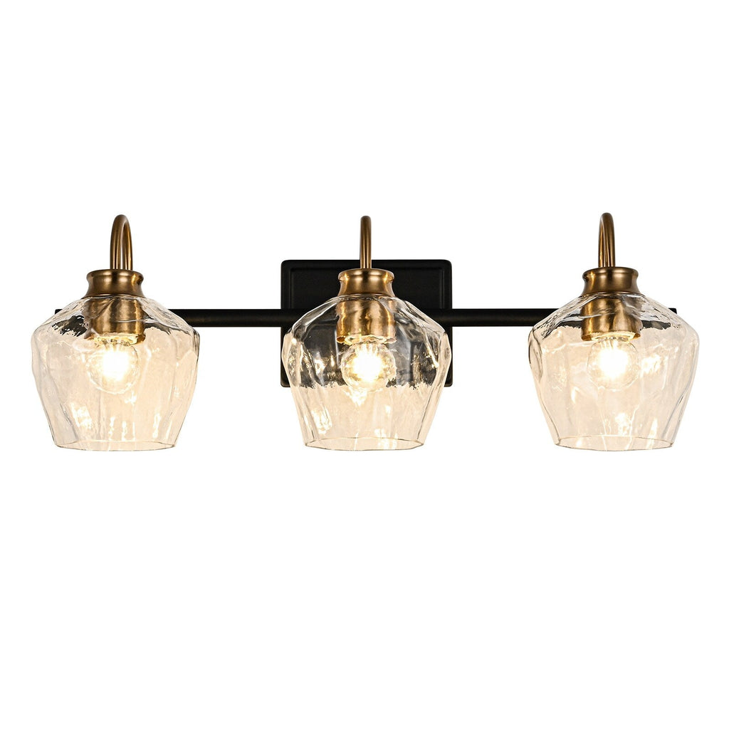 Applique da parete moderne da bagno a 3/4 luci dimmerabili con paralume in vetro