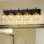 Applique da parete moderne con paralumi in cristallo dimmerabili per il bagno