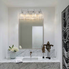 Applique da parete moderne con paralumi in cristallo dimmerabili per il bagno