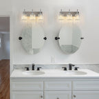 Applique da parete moderne con paralumi in cristallo dimmerabili per il bagno