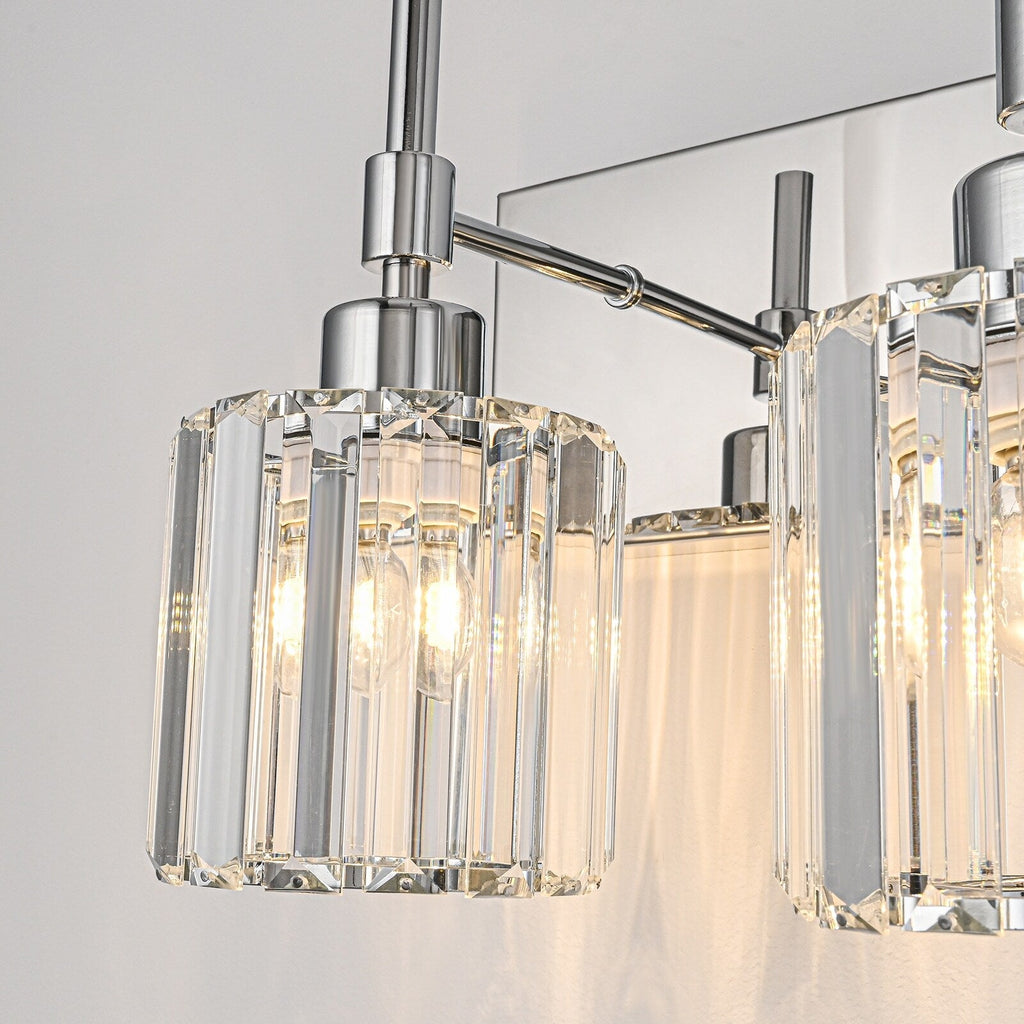 Applique da parete moderne con paralumi in cristallo dimmerabili per il bagno