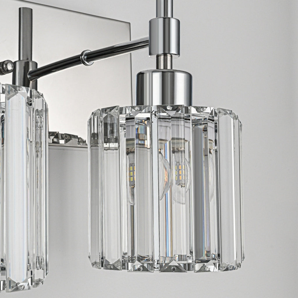 Applique da parete moderne con paralumi in cristallo dimmerabili per il bagno