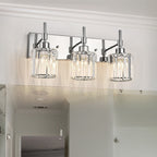 Applique da parete moderne con paralumi in cristallo dimmerabili per il bagno