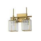 Applique da parete moderna dimmerabile in oro Glam Cylinder, lampada da toeletta in cristallo per bagno