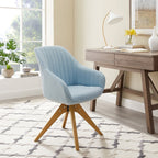Poltrona girevole moderna Art Leon per ufficio domestico con gambe in legno
