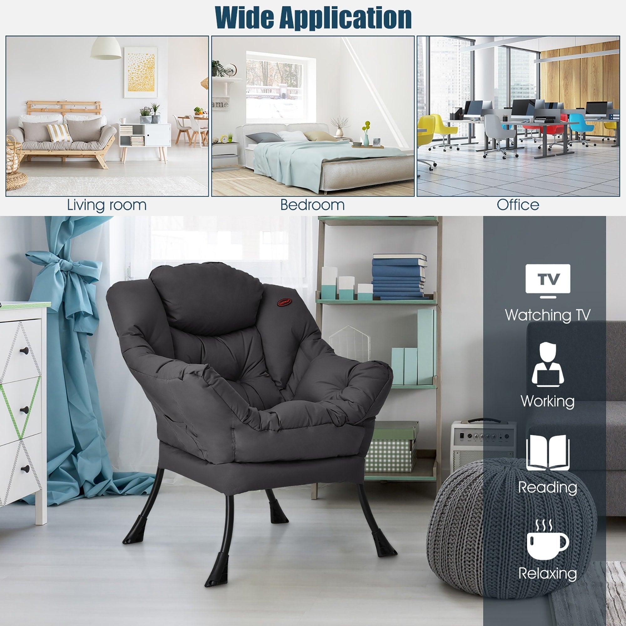 Poltrona moderna Lazy Chair Accent Lounge Chair Divano singolo