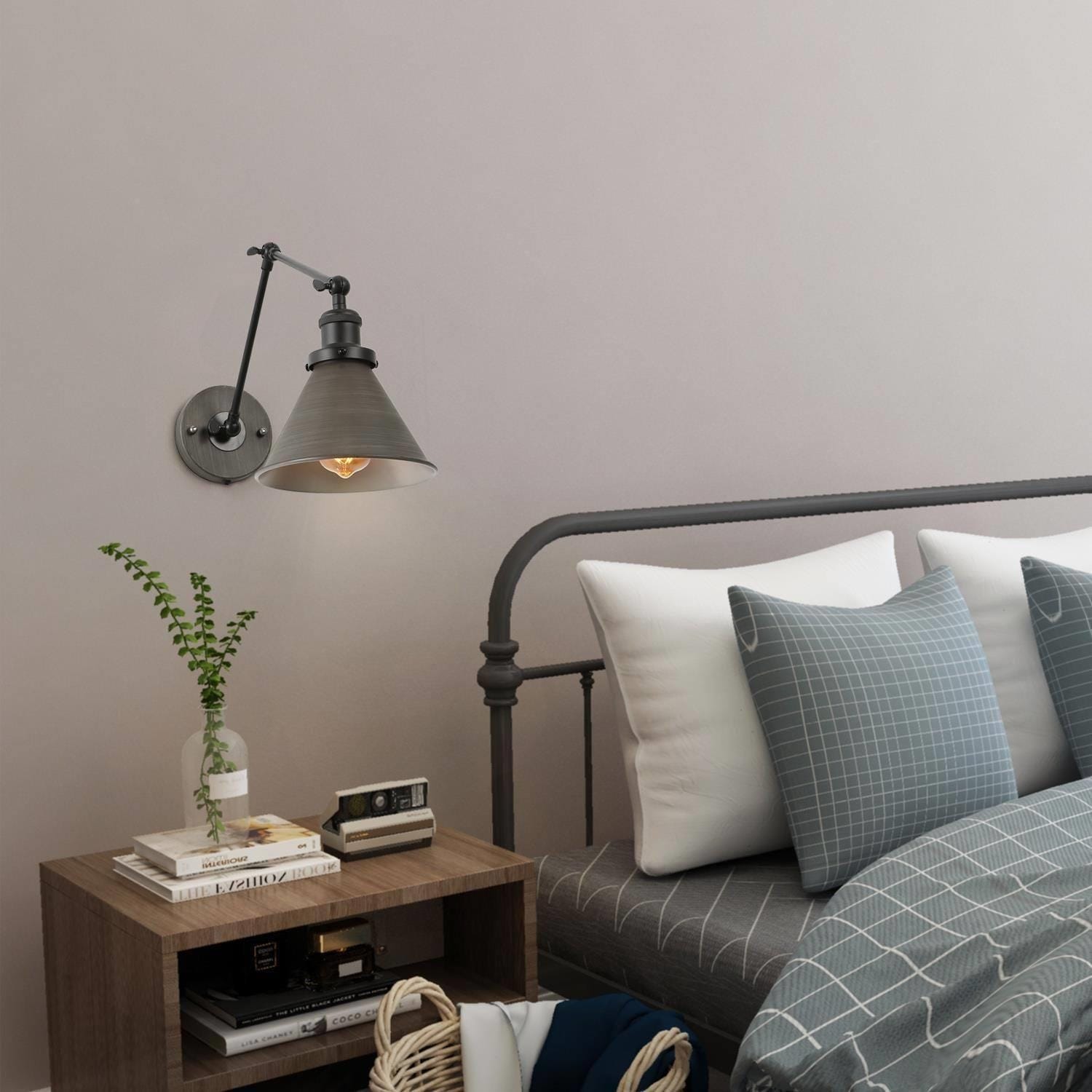 Set di 2 applique da parete moderne con braccio girevole regolabile e cablaggio elettrico