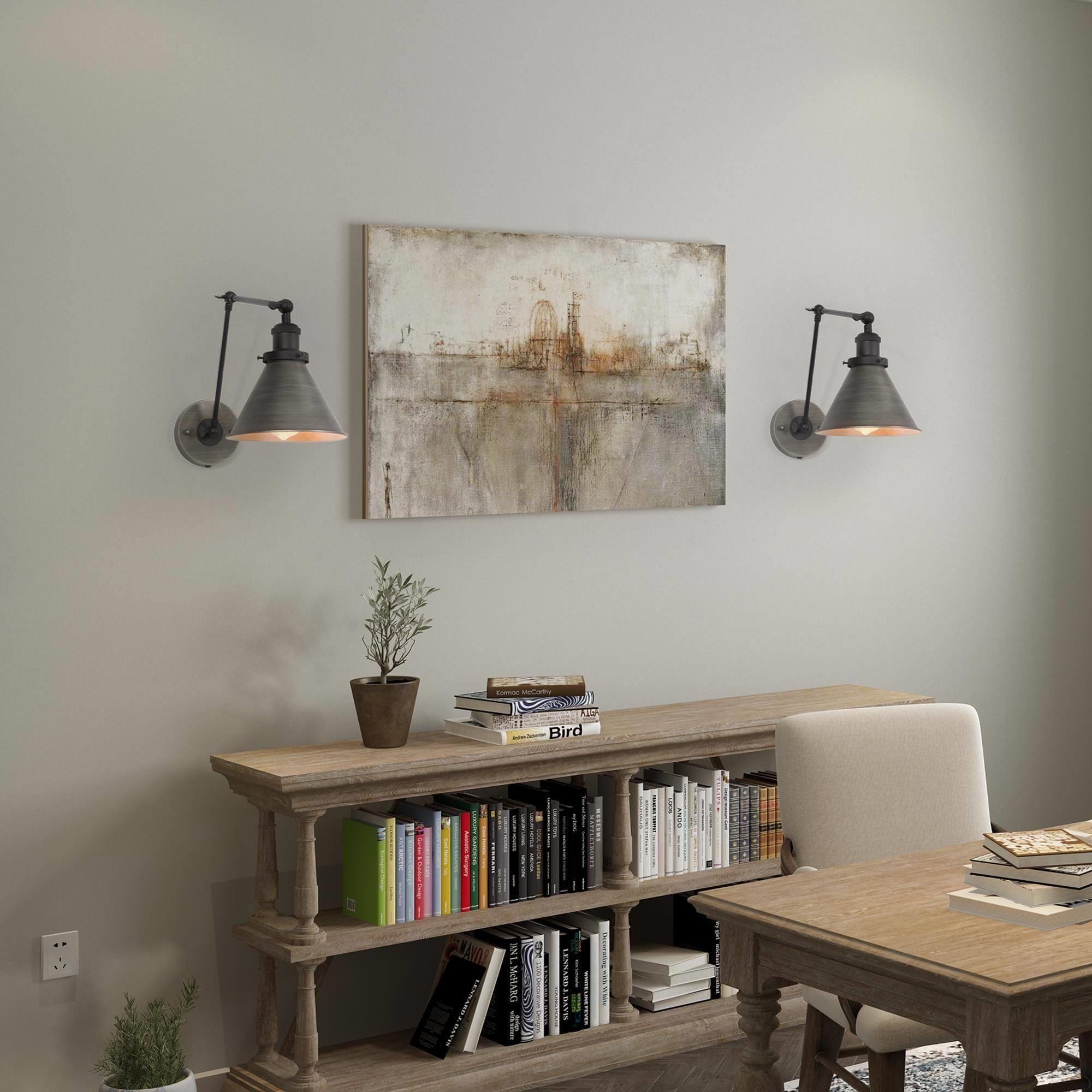 Set di 2 applique da parete moderne con braccio girevole regolabile e cablaggio elettrico