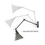 Set di 2 applique da parete moderne con braccio girevole regolabile e cablaggio elettrico