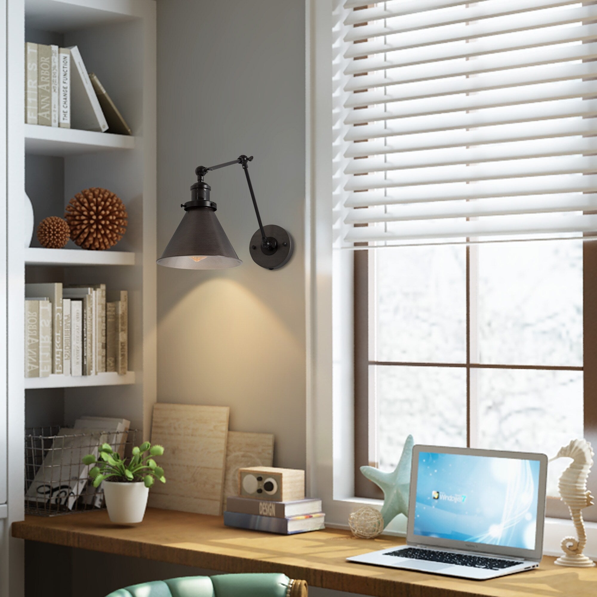 Set di 2 applique da parete moderne con braccio girevole regolabile e cablaggio elettrico