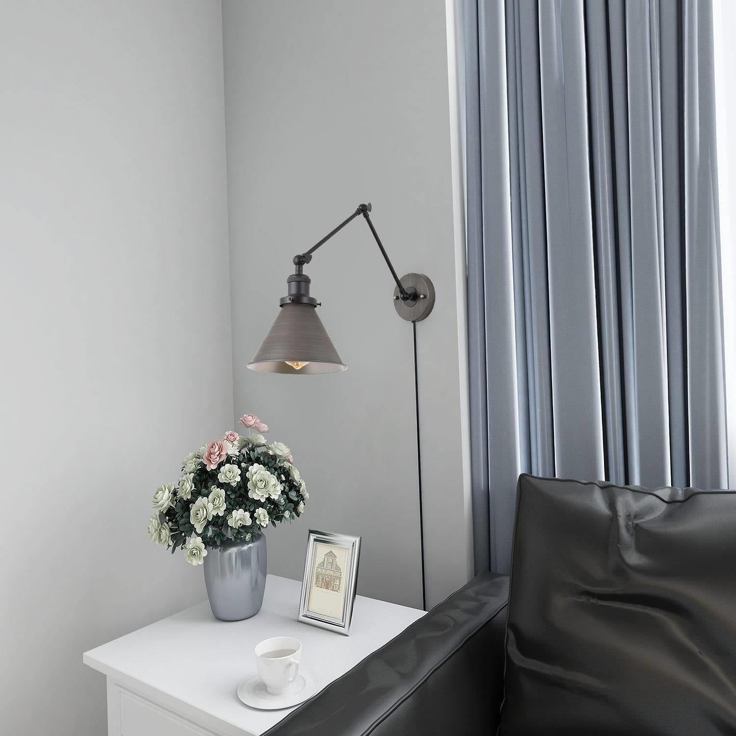 Set di 2 applique da parete moderne con braccio girevole regolabile e cablaggio elettrico