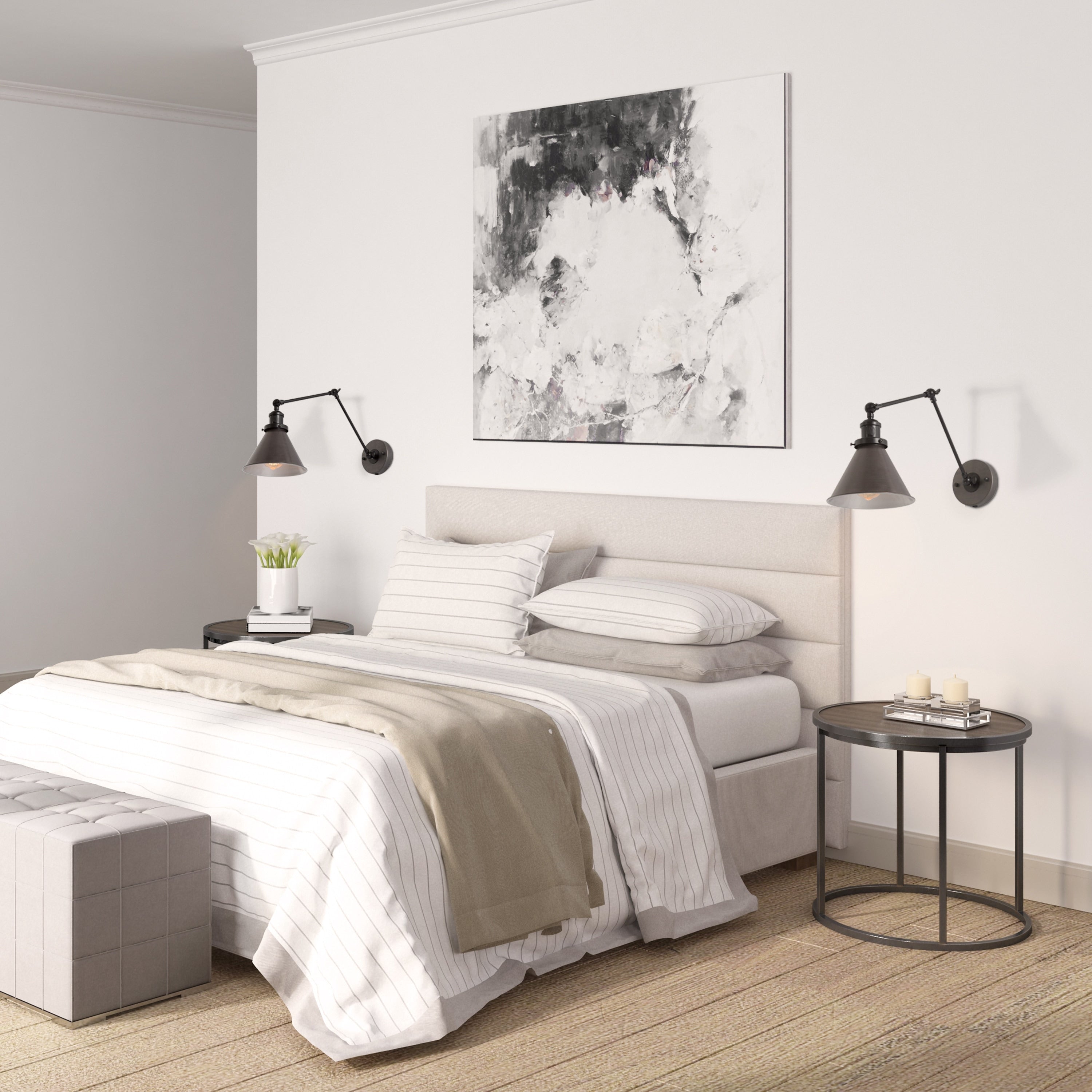 Set di 2 applique da parete moderne con braccio girevole regolabile e cablaggio elettrico
