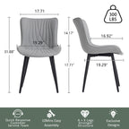 Set di 2 sedie da pranzo moderne imbottite in pelle senza braccioli