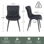 Set di 2 sedie da pranzo moderne imbottite in pelle senza braccioli