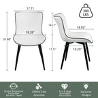 Set di 2 sedie da pranzo moderne imbottite in pelle senza braccioli