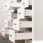 Specchio da trucco pieghevole moderno bianco con illuminazione regolabile - 40,2x54,1