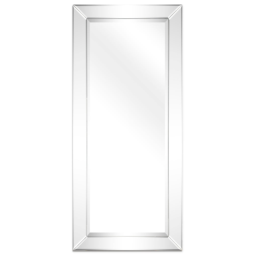 Specchio da parete rettangolare smussato trasparente HD per bagno, toeletta, specchi da camera da letto, 3 misure