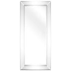 Specchio da parete rettangolare smussato trasparente HD per bagno, toeletta, specchi da camera da letto, 3 misure