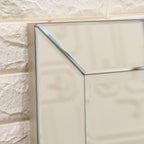 Specchio da parete rettangolare smussato trasparente HD per bagno, toeletta, specchi da camera da letto, 3 misure