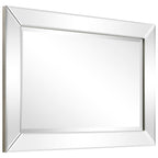 Specchio da parete rettangolare smussato trasparente HD per bagno, toeletta, specchi da camera da letto, 3 misure
