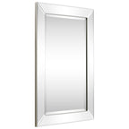 Specchio da parete rettangolare smussato trasparente HD per bagno, toeletta, specchi da camera da letto, 3 misure