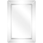 Specchio da parete rettangolare smussato trasparente HD per bagno, toeletta, specchi da camera da letto, 3 misure