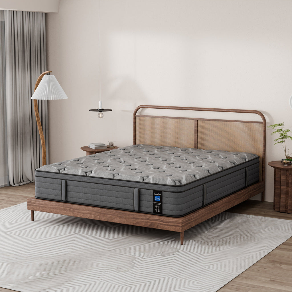Materasso Modland Hybrid Medium Euro Top da 14 pollici, materasso a molle insacchettate in una scatola