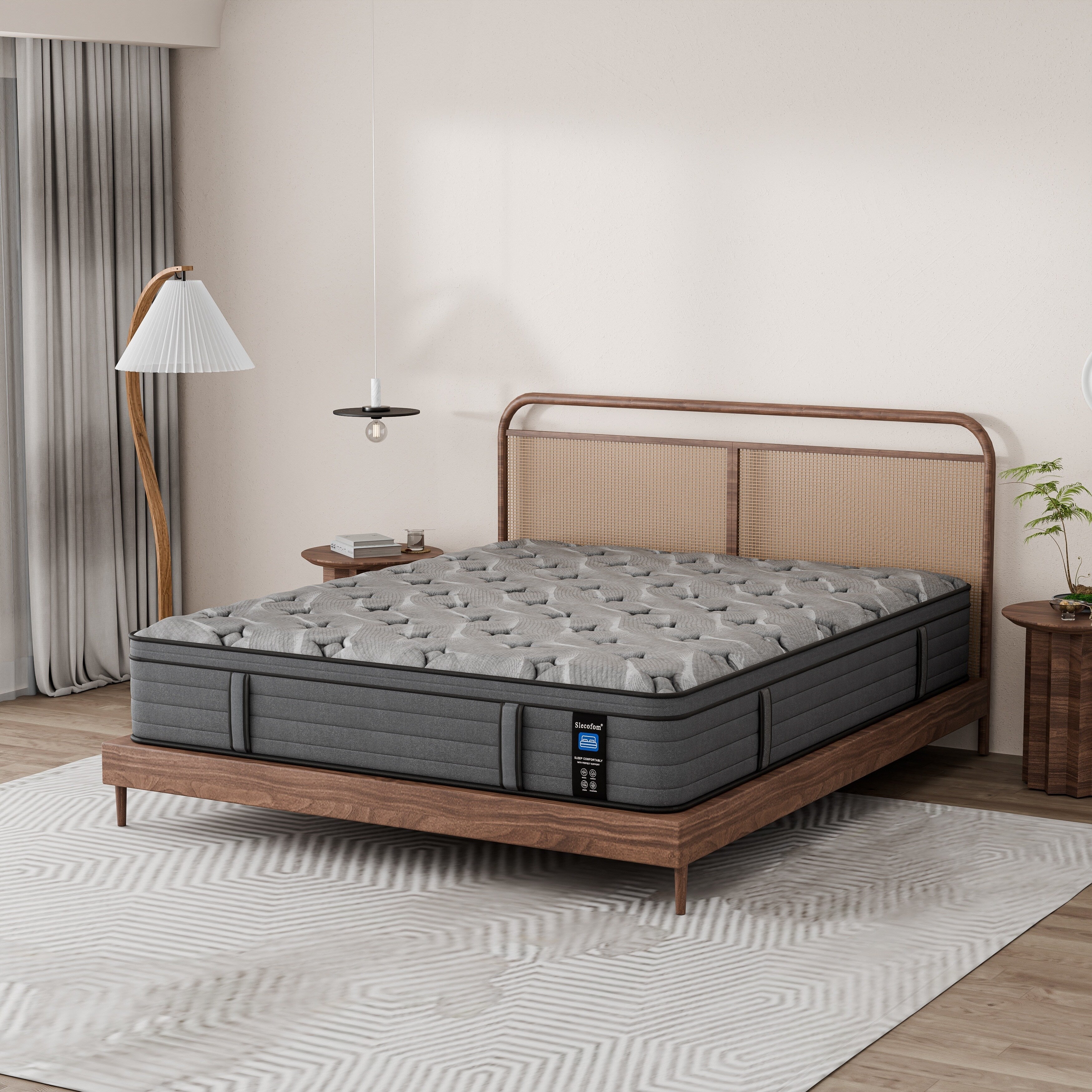 Materasso Modland Hybrid Medium Euro Top da 14 pollici, materasso a molle insacchettate in una scatola