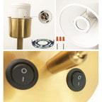Set di 2 applique da parete Morbihan in tessuto con porta USB e interruttore