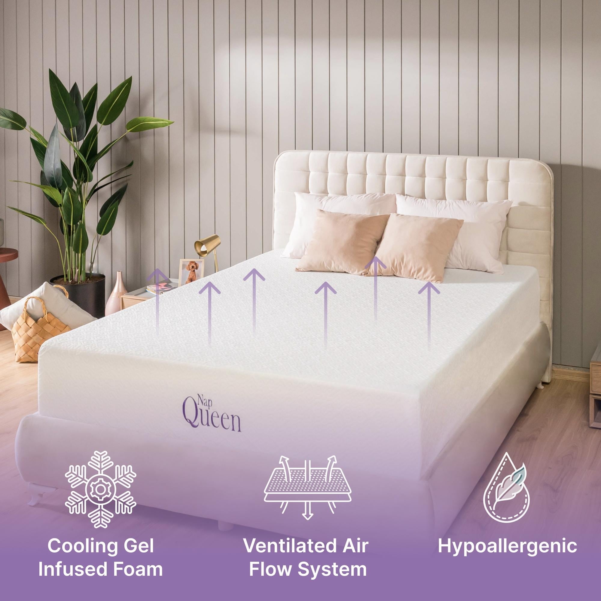 Materasso in memory foam con gel rinfrescante NapQueen Elizabeth 10