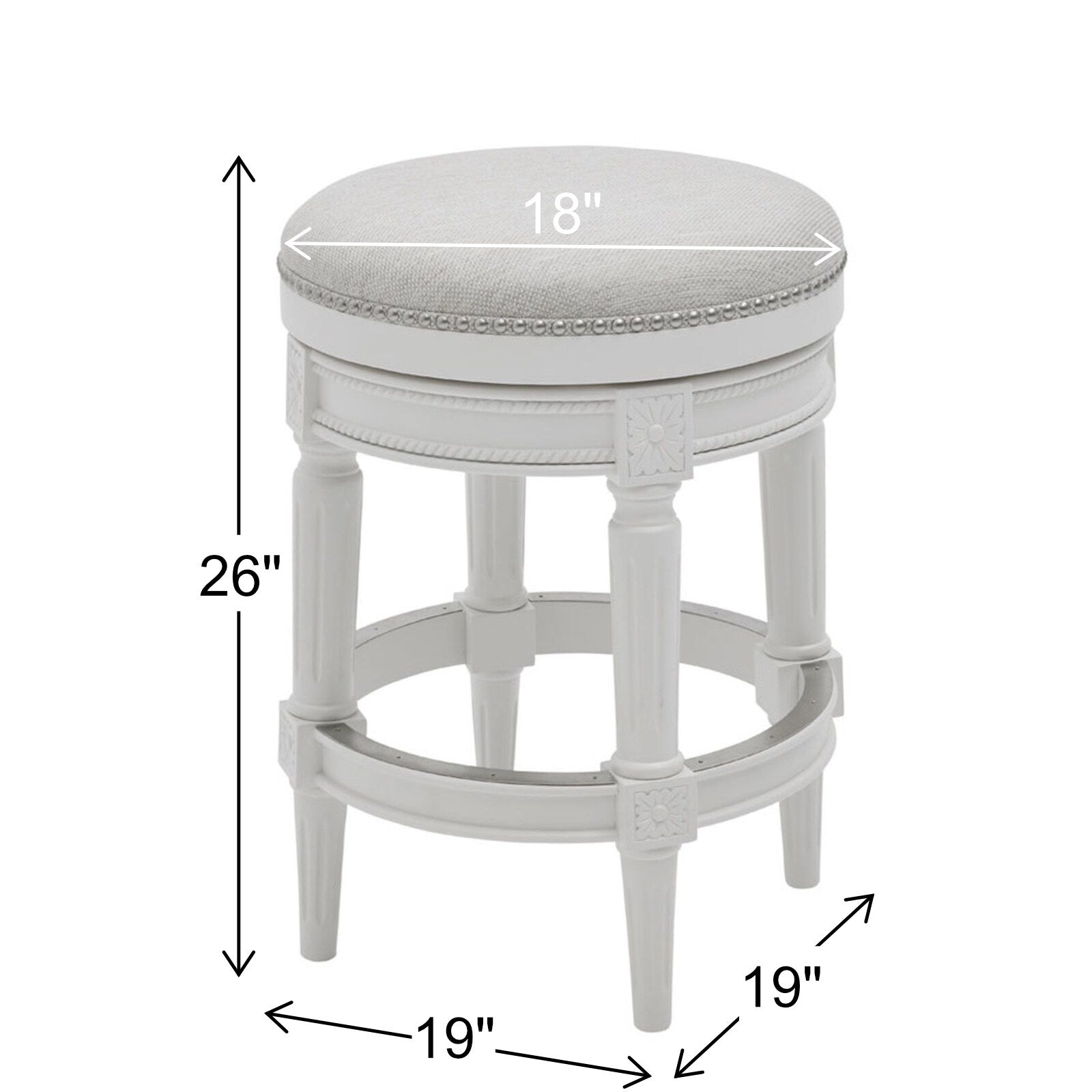 Sgabello da bar girevole senza schienale Chapman 26 per bancone New Ridge Home Goods - Altezza bancone