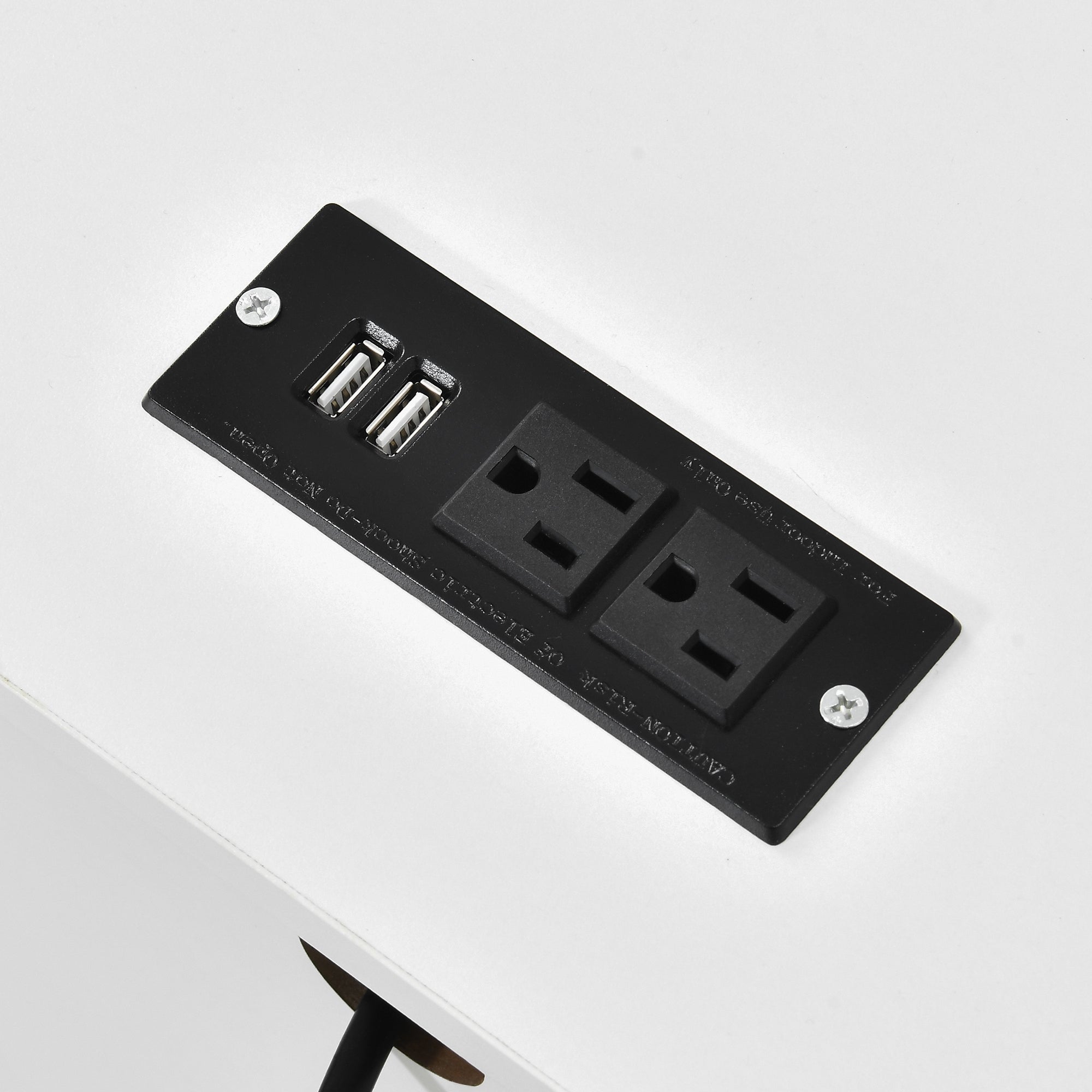 Set di 2 comodini con stazione di ricarica, tavolino laterale con 2 cassetti, porte USB e prese, comodino