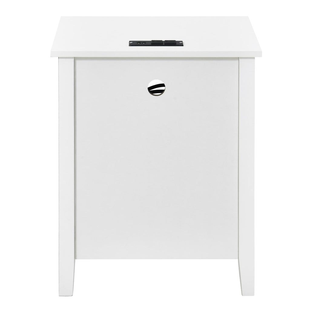 Set di 2 comodini con stazione di ricarica, tavolino laterale con 2 cassetti, porte USB e prese, comodino