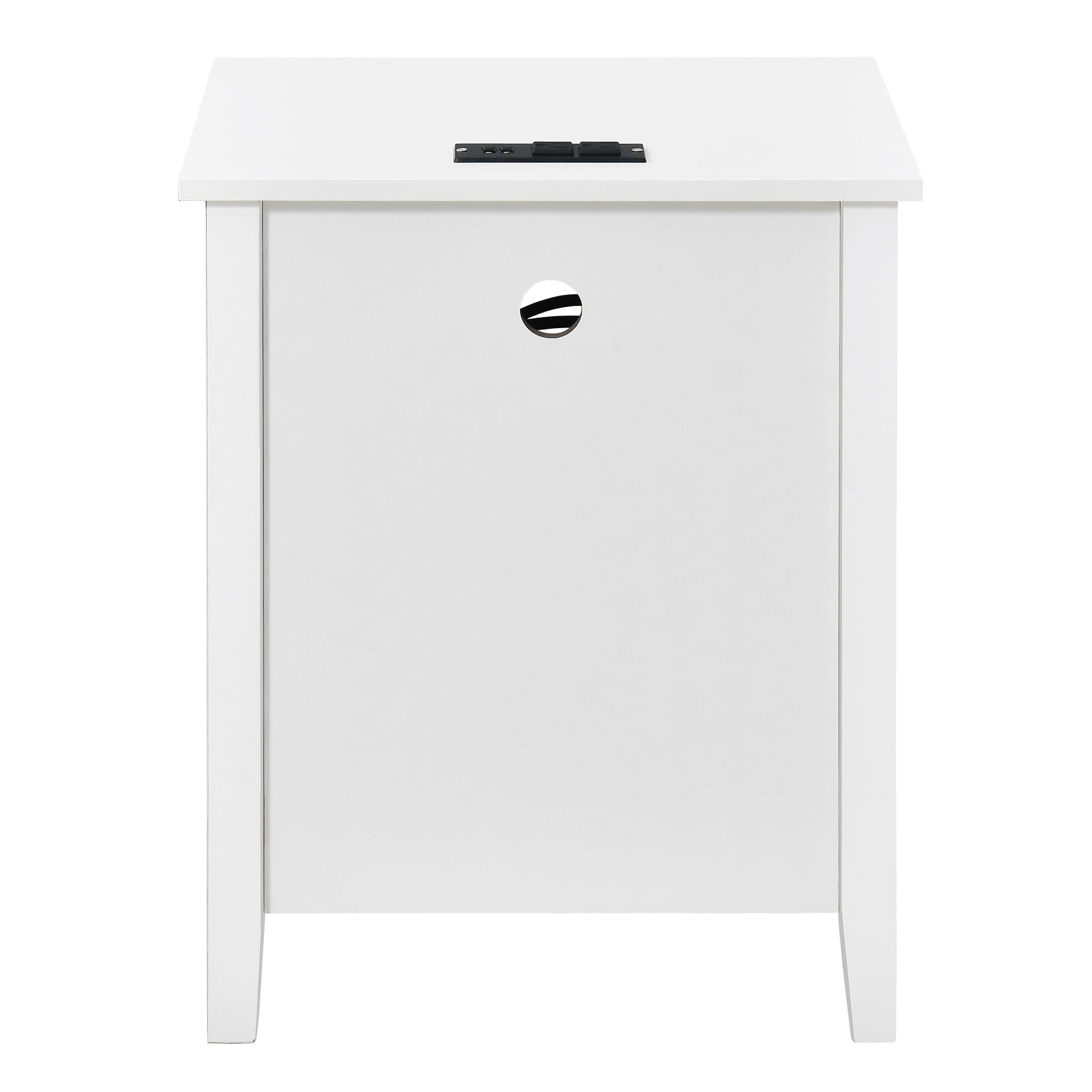 Set di 2 comodini con stazione di ricarica, tavolino laterale con 2 cassetti, porte USB e prese, comodino