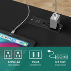 Set di 2 comodini con stazione di ricarica, tavolino laterale con 2 cassetti, porte USB e prese, comodino