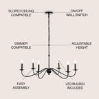 Lampadario a LED in ferro a 6 luci da 34,75 pollici, di JONATHAN Y