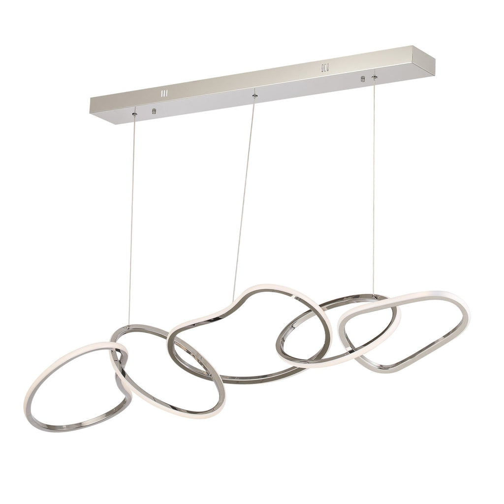 Lampadario a LED in acciaio inossidabile di lusso nordico con luci a sospensione per sala da pranzo