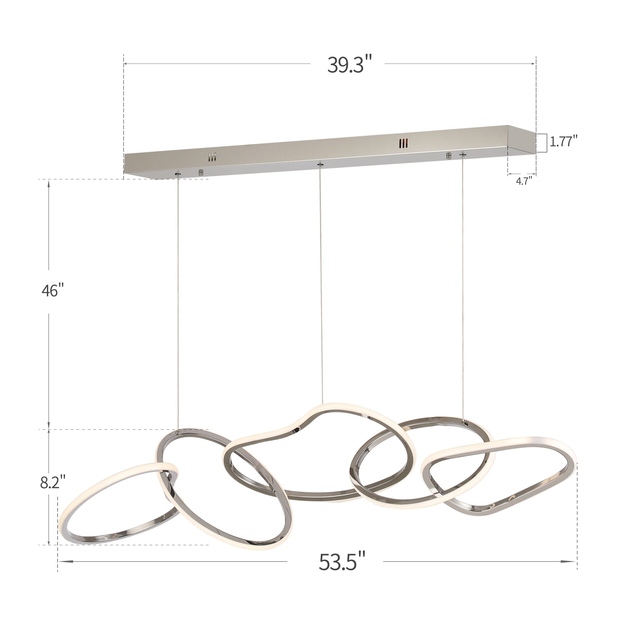 Lampadario a LED in acciaio inossidabile di lusso nordico con luci a sospensione per sala da pranzo
