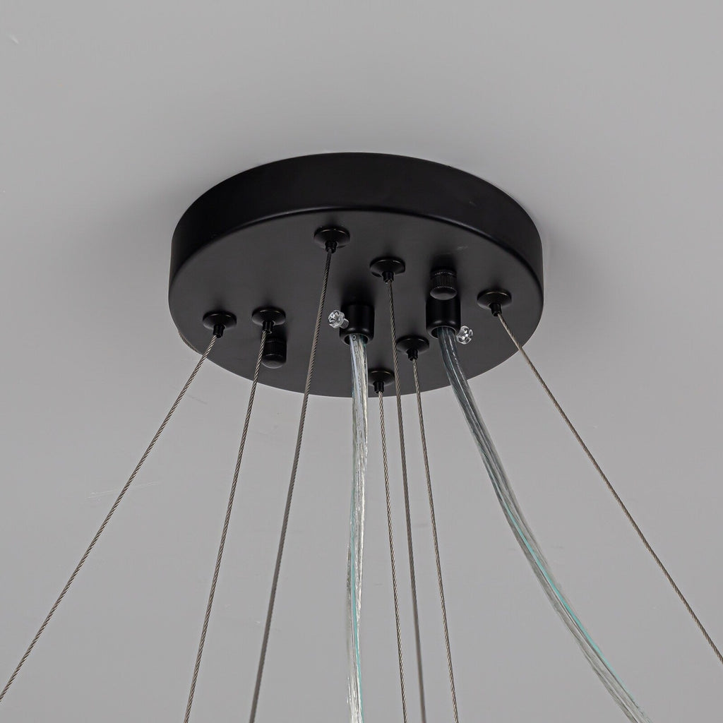 Lampadario moderno rotondo in cristallo OYIPRO da 6/8/12 luci a forma di tamburo per isola cucina