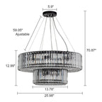 Lampadario moderno rotondo in cristallo OYIPRO da 6/8/12 luci a forma di tamburo per isola cucina