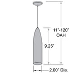 Lampada a sospensione Odyssey LED Bullet spazzolata
