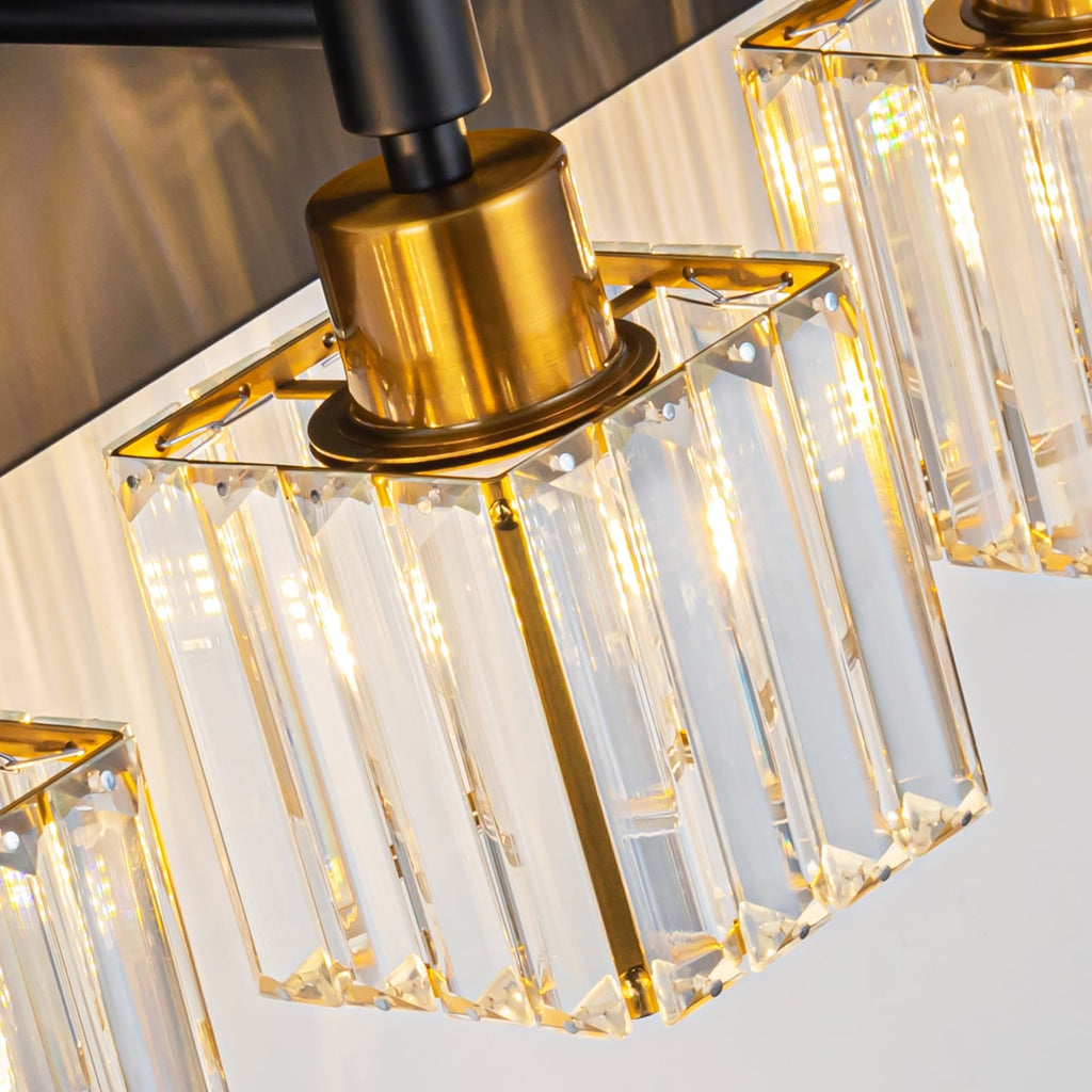 Ora Modern, lampade da bagno in cristallo dimmerabili sopra lo specchio, luci glamour per il bagno