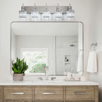 Ora Modern, lampade da bagno in cristallo dimmerabili sopra lo specchio, luci glamour per il bagno
